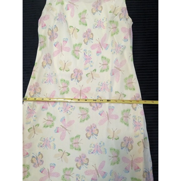 BEAUTIFUL Y2K SHEER YELLOW DRESS WITH PASTEL BUTTERFLIES BY CATO SIZE 8 - Picture 9 of 10